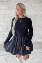Load image into Gallery viewer, Reagan Black Knit Bubble Dress