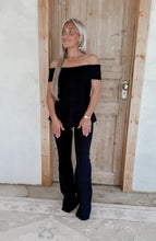 Load image into Gallery viewer, Rewrite Your Story Knit Off The Shoulder Peplum Top &amp; Pant Set - Black
