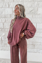 Load image into Gallery viewer, After Hours Mineral Washed Ribbed Mock Neck Sweatshirt Top
