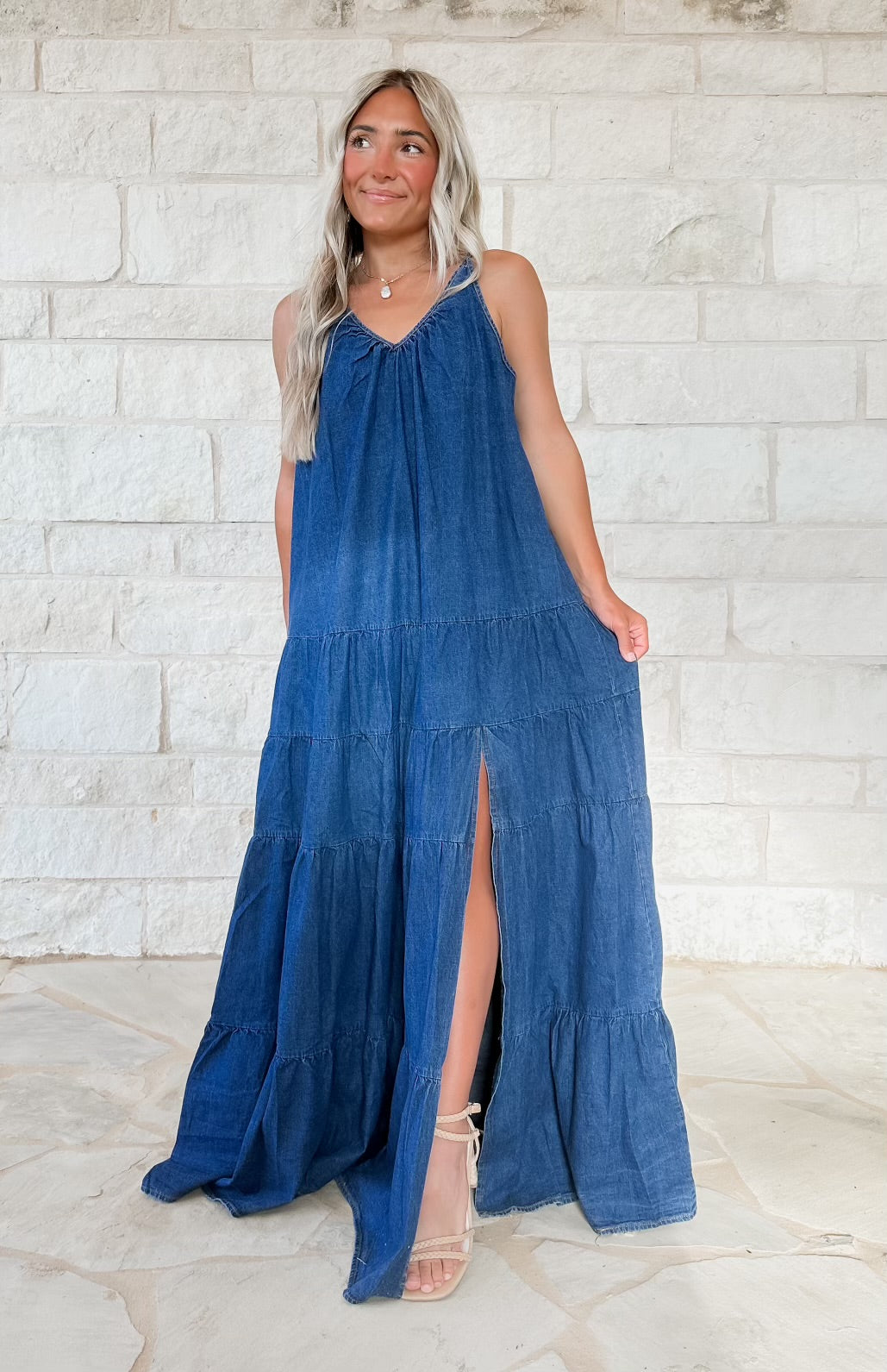 Caitlyn Denim Maxi Dress