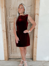 Load image into Gallery viewer, Carmine Burgundy Velvet Dress