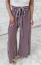 Load image into Gallery viewer, Got Here First Brown Striped Wide Leg Pants