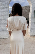 Load image into Gallery viewer, Classy Date Champagne Satin Maxi