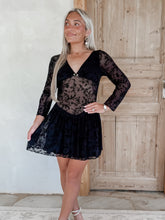 Load image into Gallery viewer, Say What You Mean Sheer Floral Layer Burnout Mini Dress