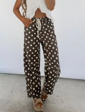Load image into Gallery viewer, Camden Washed Polka Dot Drawstring Waist Barrel Leg Pants