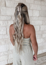Load image into Gallery viewer, Everyday Luxe Stripe Detail Tube Top &amp; Low-Rise Stripe Difference Detail Front Tie Pants