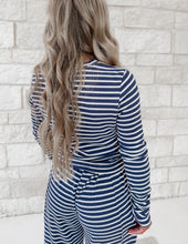 Load image into Gallery viewer, Emerson Striped Long Sleeve Top &amp; Pants Set - Navy