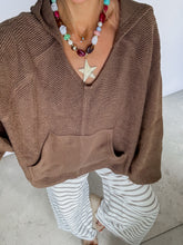 Load image into Gallery viewer, Through The Seasons V Neck Hoodie - Mocha