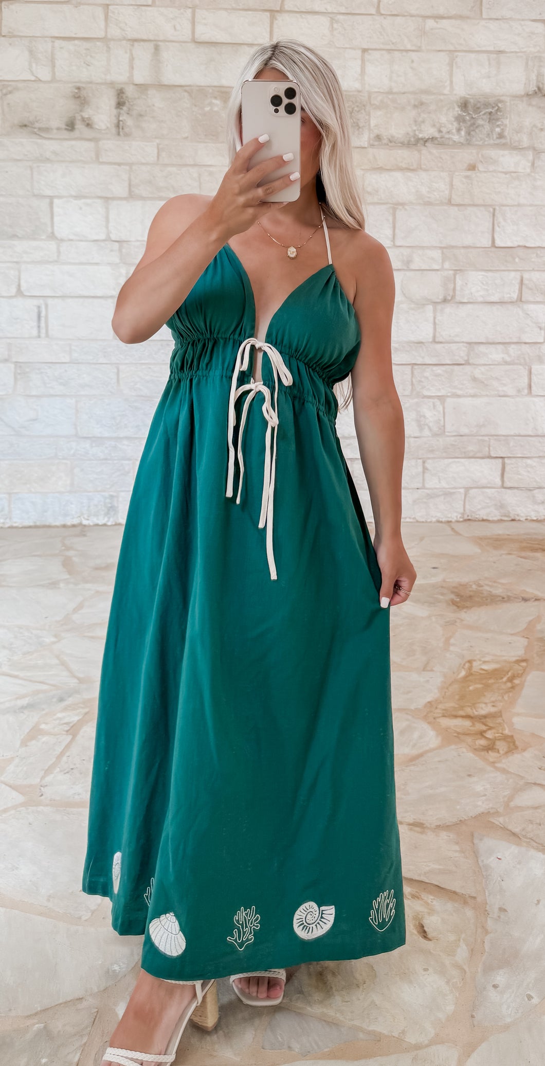 Sailing The Sea Embroidered Shell Maxi CK Squared Boutique Sailing The Sea Embroidered Shell Maxi CK Squared Boutique