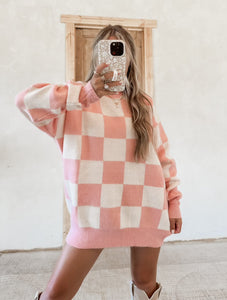 Gracelynn Oversized Checkered Sweater