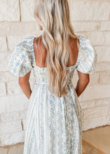 Load image into Gallery viewer, Thinking Of You Blue Puff Sleeve Midi