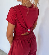 Load image into Gallery viewer, Sky High Exposed Seam Short Sleeve Top &amp; Sweatpants Set