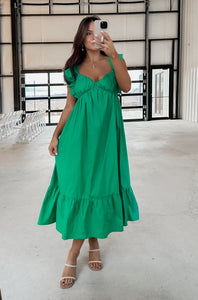 Flattering Feeling Green Maxi