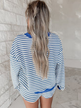 Load image into Gallery viewer, Saturday Things Long Sleeve Striped Top and Shorts Set