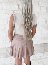 Load image into Gallery viewer, Time Flies Flutter Sleeve Ribbed Vest Top - Sand Beige