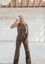 Load image into Gallery viewer, Staying Out Late Leopard Denim Pant Set