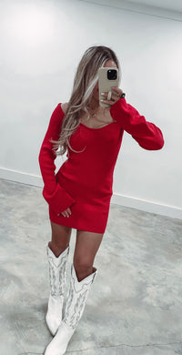 Karlie Red Knit Dress