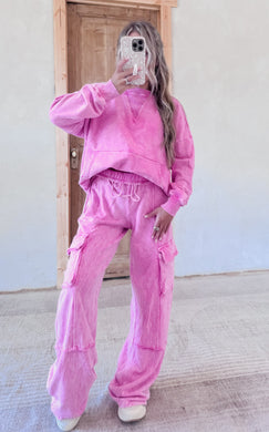 Riley Cargo Pink Sweatpants