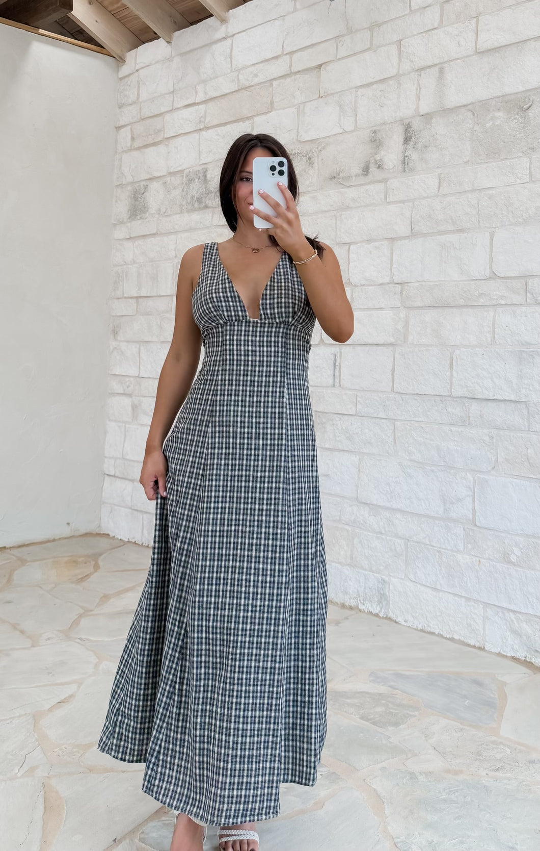 fitted lace wedding dress Plaid Maxi Dress Banana Patch Studio fitted lace wedding dress Plaid Maxi Dress Banana Patch Studio