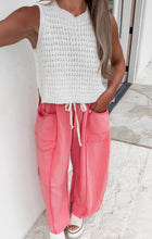 Load image into Gallery viewer, Here We Go Balloon Shaped Washed Terry Pants - Coral