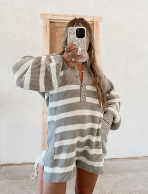 Riley Striped Sweater Romper