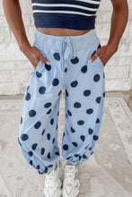 Load image into Gallery viewer, Spot On Polka Dot Printed Balloon Pants - Lt. Blue / Navy