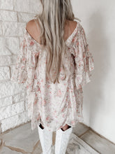 Load image into Gallery viewer, Fresh Morning Chiffon Floral Flare Mini Dress - Cream Multi