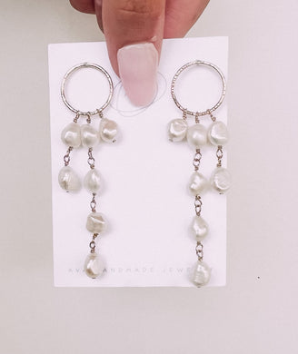 Aura Pearl Dangle Earrings 14k Gold Fill