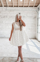 Load image into Gallery viewer, Here She Comes Sheer Organza Textured Floral Dress - Cream