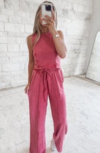 Load image into Gallery viewer, Easy Going Mineral Washed Pant Set - red