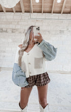 Load image into Gallery viewer, Midnight Stitch Denim Sleeve Cardigan