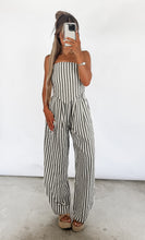 Load image into Gallery viewer, Like A Love Song Striped Smocked Back Tie Handkercheif Top and Barrel - Charcoal