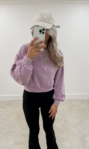 Mona Lavender Cropped Sweater