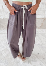 Load image into Gallery viewer, Here We Go Balloon Shaped Washed Terry Pants - Charcoal