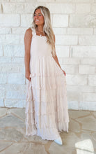 Load image into Gallery viewer, On The Coast Ruffle Oatmeal Tiered Maxi (FINAL SALE)