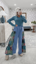 Load image into Gallery viewer, Bring The Good Vibes Mineral Wash Tiered Wide Leg Pants - Blue