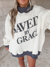 Load image into Gallery viewer, Saved By Grace Puff Print Mock Neck