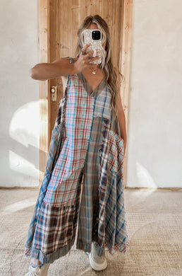 Be Different Plaid Mix Jumpsuit