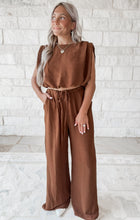Load image into Gallery viewer, Fall Break Sleeveless Top + Pant Set - Dark Brown