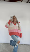 Load image into Gallery viewer, In The Mix Collar Button Stripe Sweater (FINAL SALE)