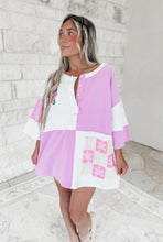 Load image into Gallery viewer, Those Were the Days Color Block Washed Terry Top - Pink / White