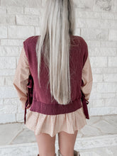Load image into Gallery viewer, Always Give Thanks Floral Side Ribbon Knitted Top (FINAL SALE)