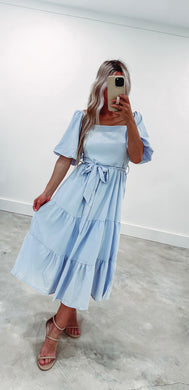 Thoughtful Words Baby Blue Midi