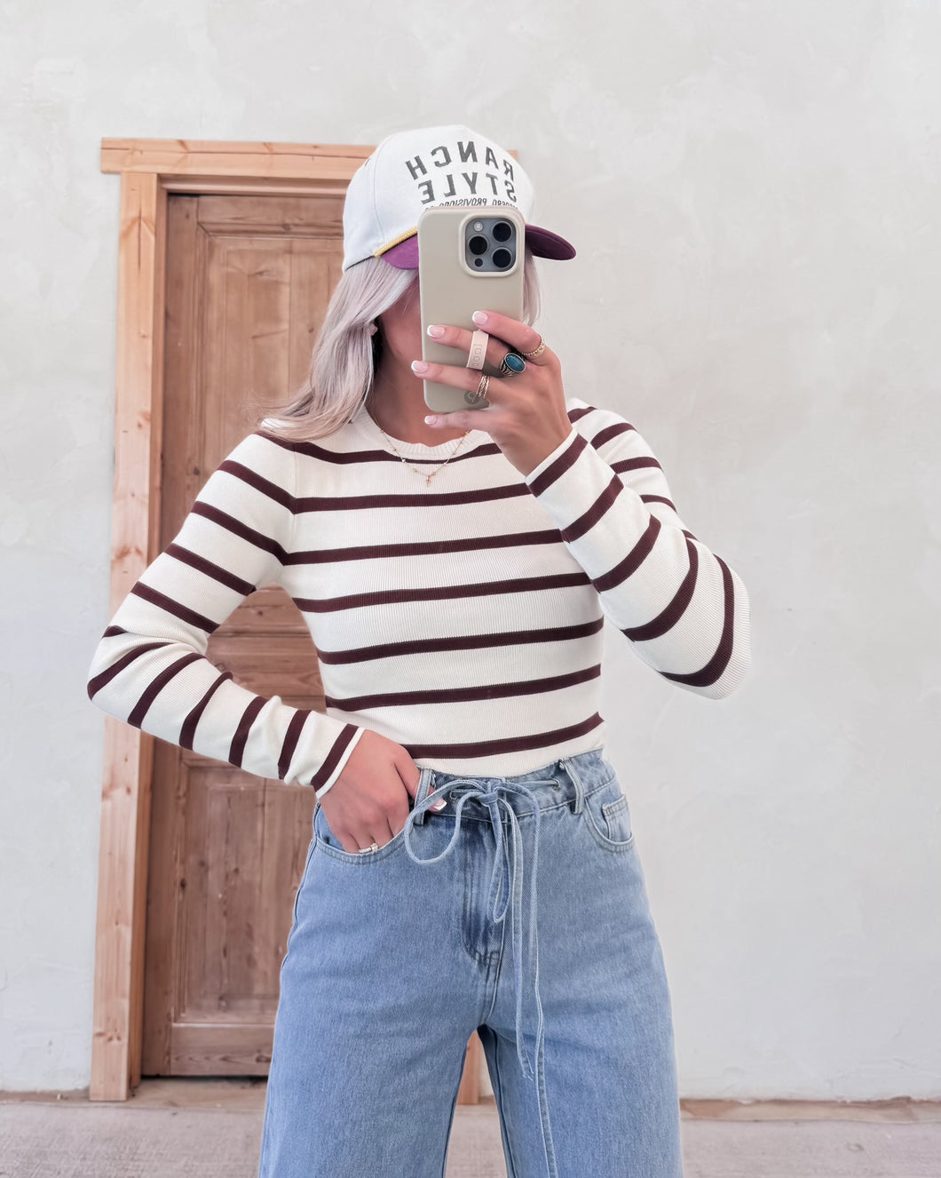 Lora Striped Knit Bodysuit