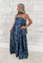 Load image into Gallery viewer, Found In France Floral Print Scarf Maxi Dress - Navy