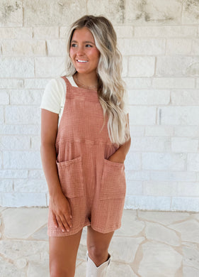 Tatum Mocha Overall Romper