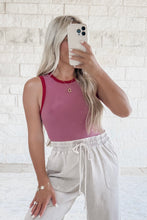Load image into Gallery viewer, Raising The Bar Color Block Bodysuit - Berry/Burgundy
