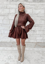 Load image into Gallery viewer, Run The Show Ribbed Knit Mockneck Bell Sleeve Sweater Romper