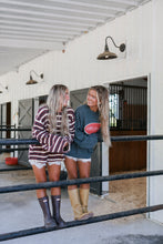 Load image into Gallery viewer, All In The Lines Oversized Striped Long Sleeve Tee - Burgundy/Navy