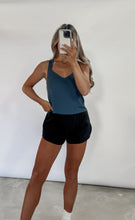 Load image into Gallery viewer, Get Moving Flexflow Active V Neck Racerback Crop Top - Midnight Navy